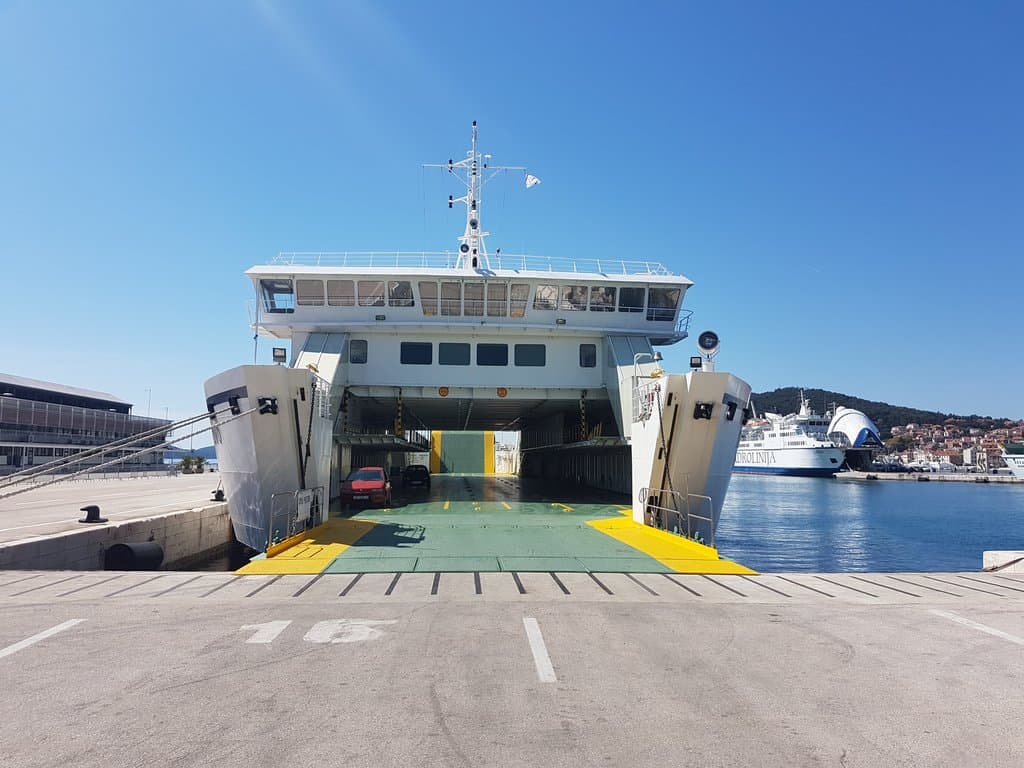 a ferry in Split harbor